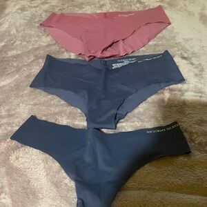 Victoria's Secret Seamless Bottoms Trio - Rose Pink & Navy